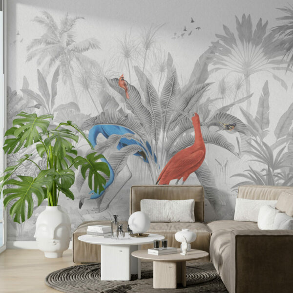 Playing Parrots Wall Murals