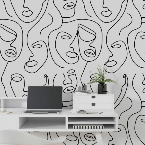 Movable Black and White Abstract Wall Decals