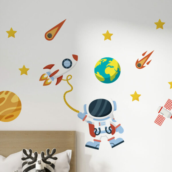 Astronaut & Planet Pattern Wall Murals