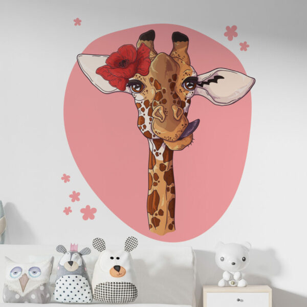 Giraffe & Flower Pattern Wall Decals