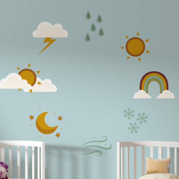 Types of Weather Stickers, Art Wall Decals