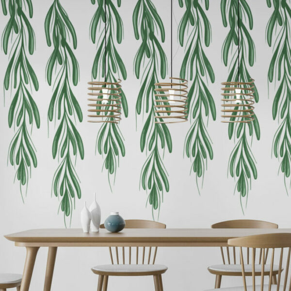 Watercolor Green Leaves Wall Decals