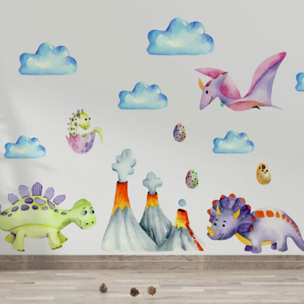 Wall Decal Clouds And Dinosaurs Wall Murals