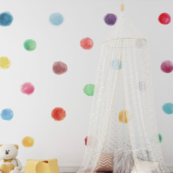 Watercolor Colorful Dots Stickers Wall Decals
