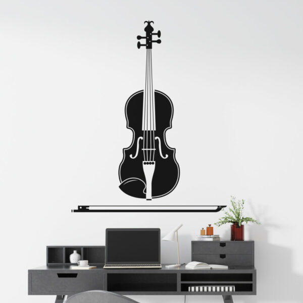 Violin Picture Black And White Wall Decals