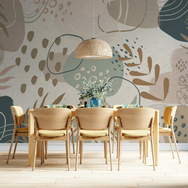 Floral and Geometric Pattern Wall Murals