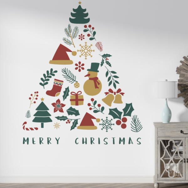 Holiday Ornaments Cluster Christmas Wall Decals