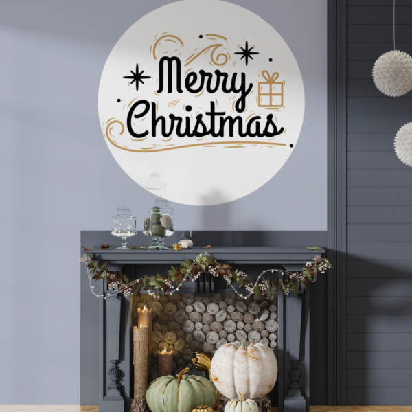 Merry Christmas Round Backdrop Wall Murals