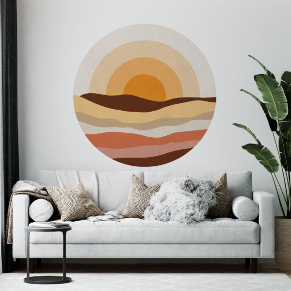 Mountain Sunset Circle Decal Wall Decals