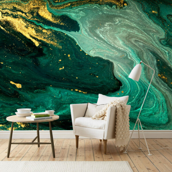 Gold Marble Luxury Waves Wall Murals