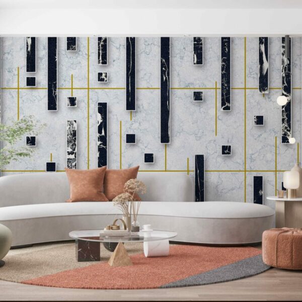 Black and White Marble 3D Wall Murals
