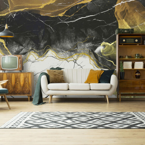Black Gold Marble Wall Murals