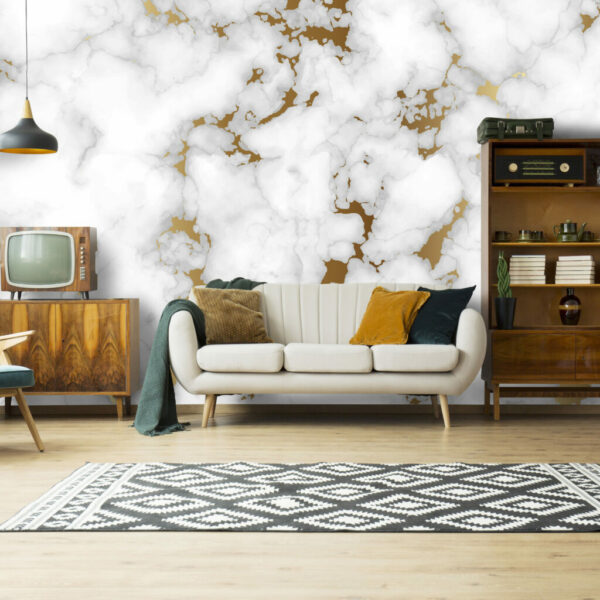 White Abstract Marble Wall Decals