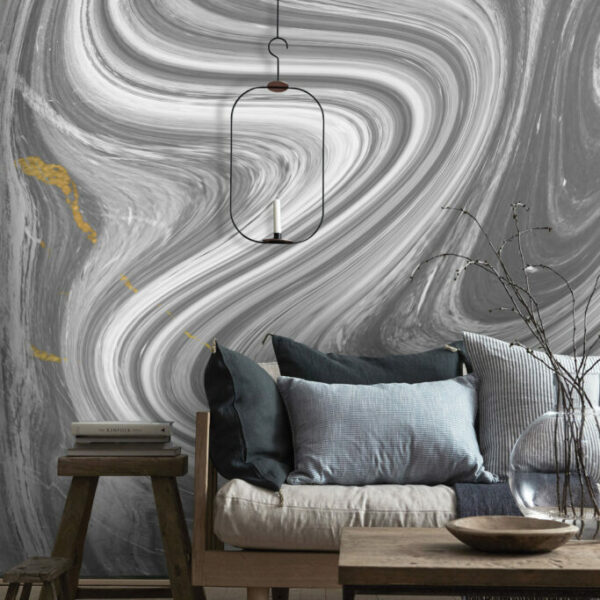Liquid Gray White Agate Dream Wall Murals