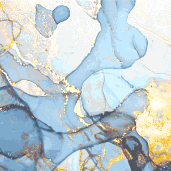 Blue and Gold Marble Abstract Wall Murals