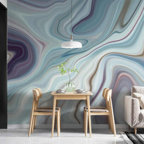 Alcohol Ink Blue Marble Wall Decals