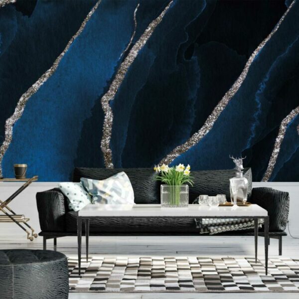 Navy Blue Marble Classy Wall Murals