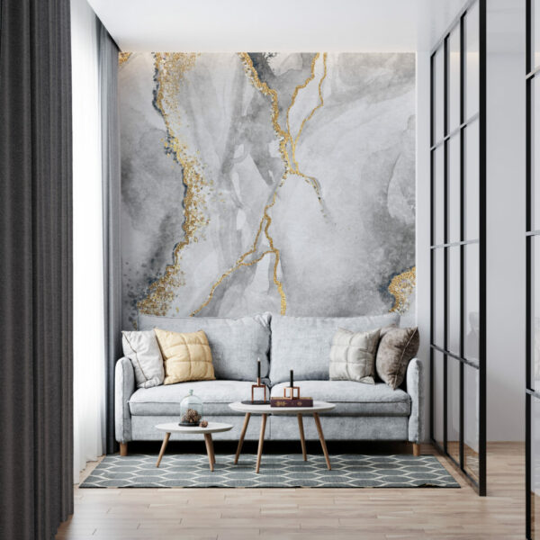 Gray Gold Marble Wall Murals