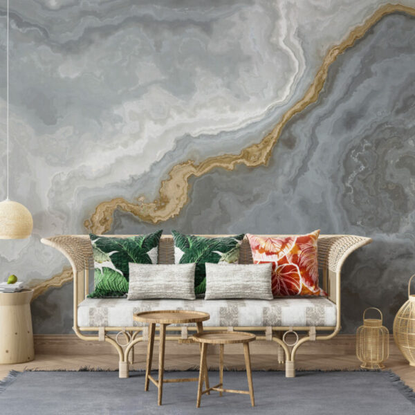 Look Marble Pattern Standing On Abstract Wall Murals