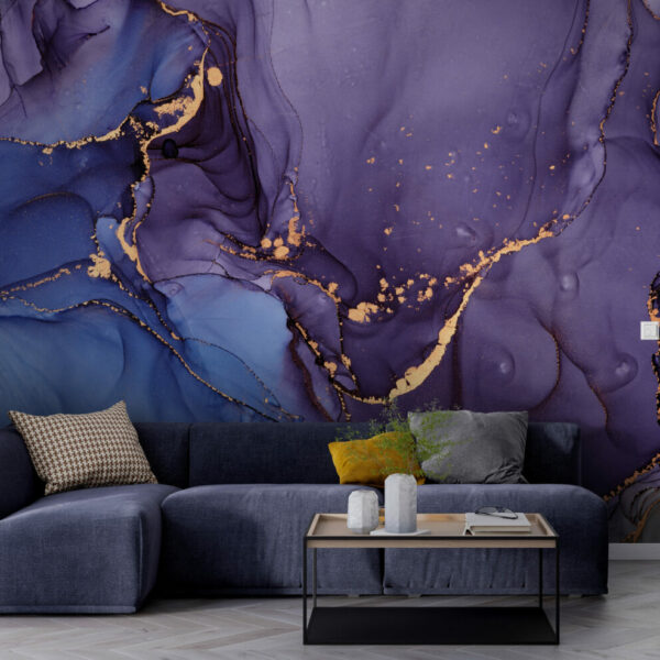 Purple Gold Abstract Wall Decals