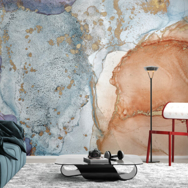 Brown And Blue Marble, Wall Murals